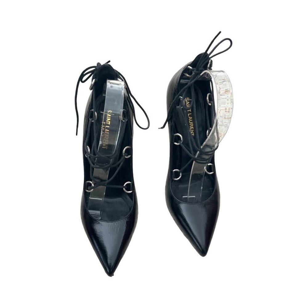 Saint Laurent skinny lace up heels size 38.5